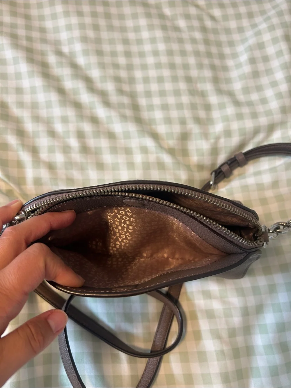 kate spade Brown Pebbled Leather Dome Crossbody